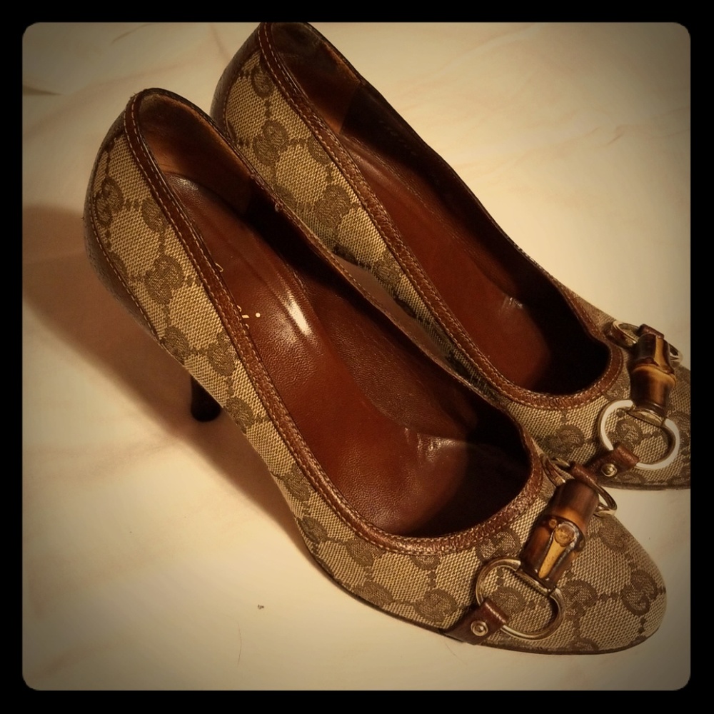 Gucci high heels GG canvas - CLASSIC